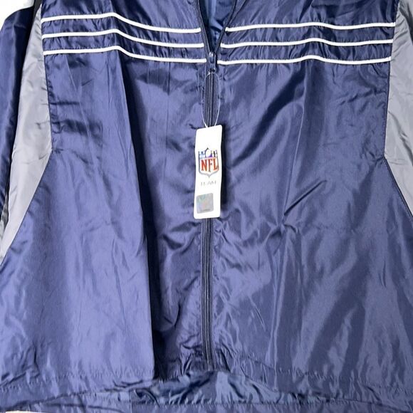 NFL Mens L Weather Full Zip Up Hoodie Jacket Navy - Picture 9 of 14